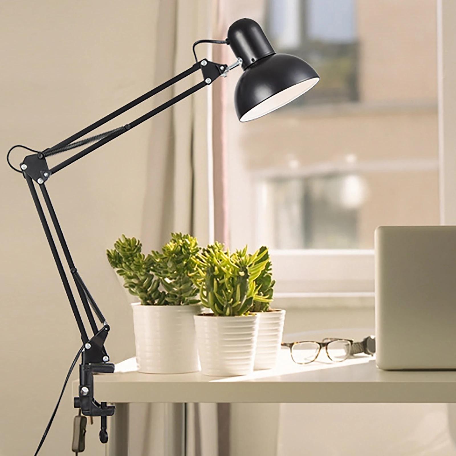클램프가 있는 가정용 테이블 램프, 유연한 LED 책상 램프, 다리 스윙 암 클램프 마운트, 공부 램프, 홈 오피스 스튜디오용 독서등